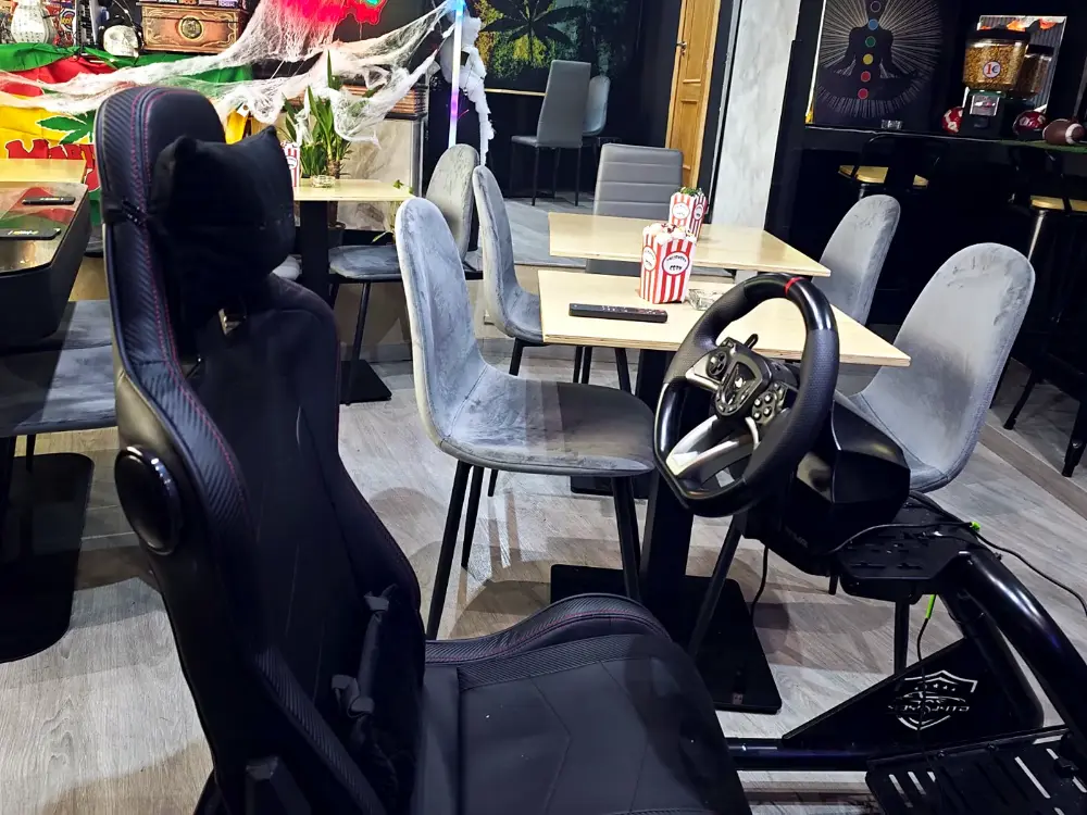 Simulador de conducción con volante